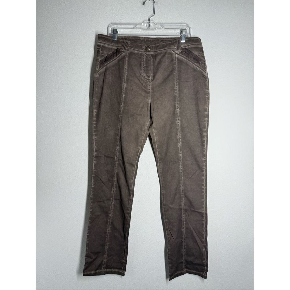 Fred Sebatier Women’s Jeans Style Lightweight Pants Mesh Trim Brown Size 12